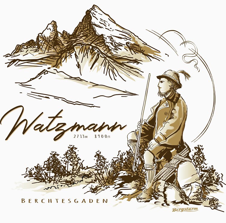 Watzmann Retro Vintage Design von Bergsturm Berchtesgaden