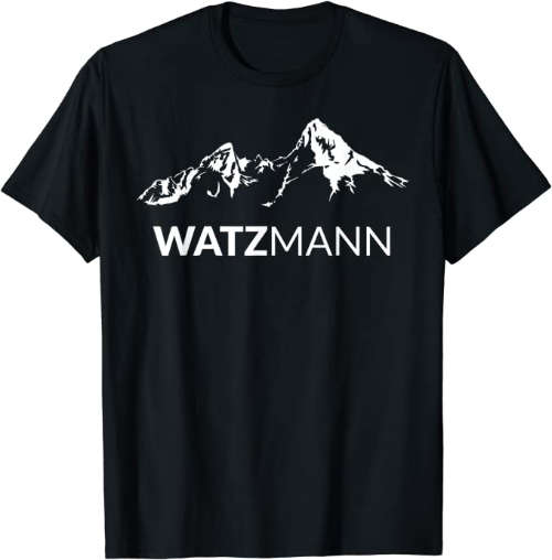 watzmann t-shirt schwarz - berg und schrift weiss
