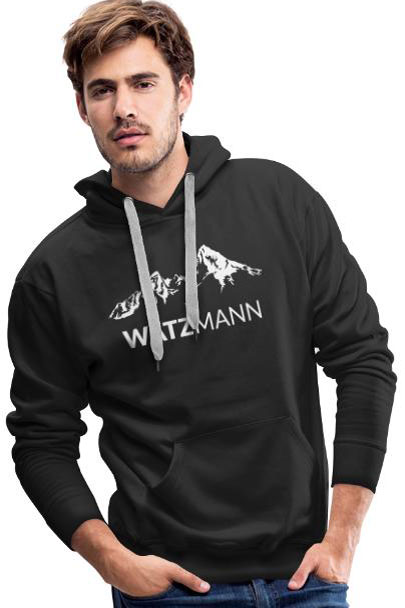 watzmann männer hoodie schwarz schrift weiss