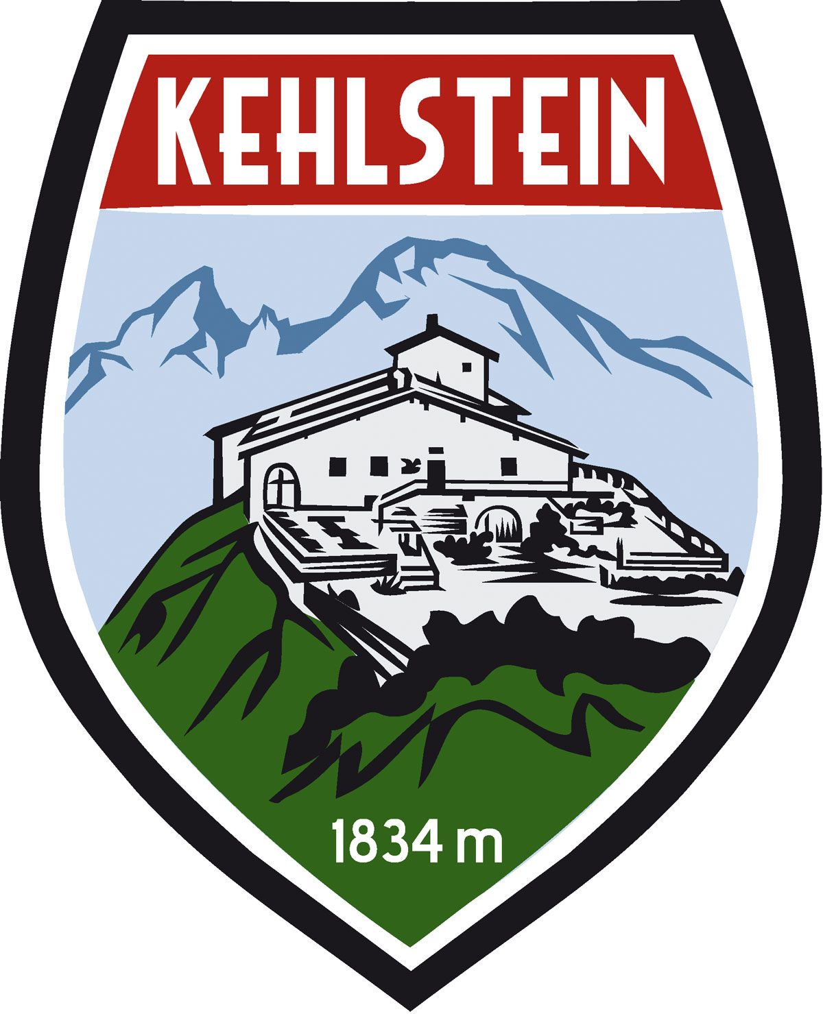 Wappen Aufkleber Sticker Kehlstein - Kehlsteinhaus - Eagles Nest  - Motiv grün/rot