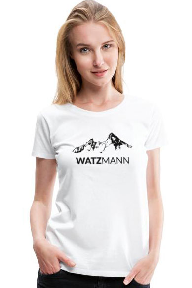 frauen watzmann shirt weiss berg schrift schwarz
