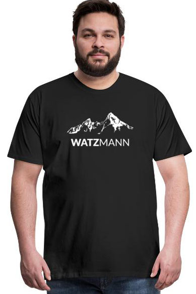 männer shirt watzmann schwarz schrift weiss