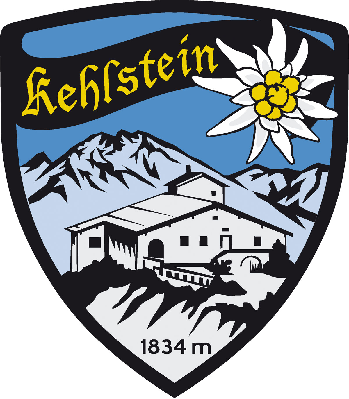 Wappen Aufkleber Sticker Kehlstein - Kehlsteinhaus - Eagles Nest  - Motiv Edelweiß